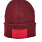 New York, Classic Cuffed Knit Beanie, Black and Red Fusion