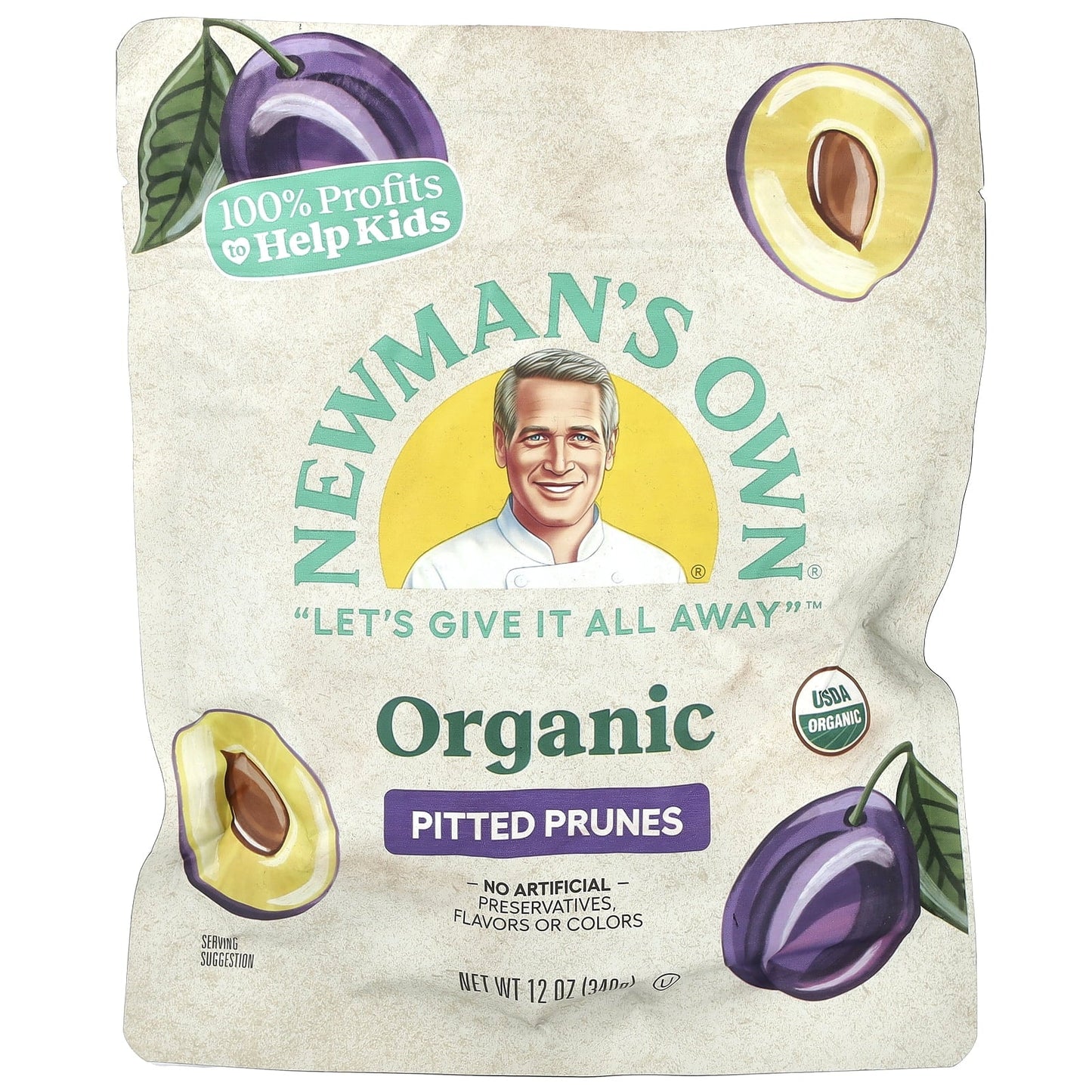 Newman's Own Organics Sweet & Tart Organic Pitted Prunes (Pack of 12 - 12 Oz.)