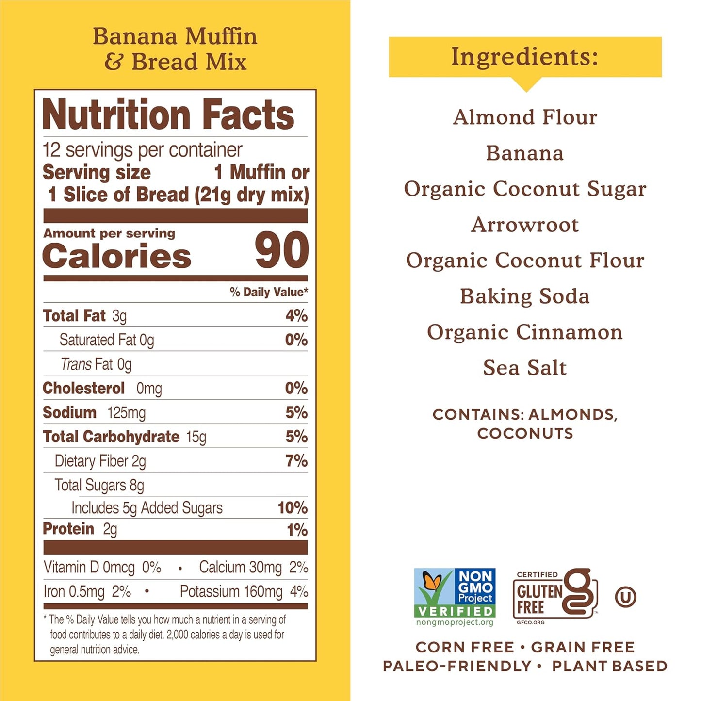 Simple Mills Almond Flour Banana Muffin & Bread Mix, 9 oz, Pack of 6