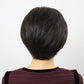 Women's Short Straight Real Human Hair Wig | Sheath Middle-Aged & Elderly Mother Style Full Head Wig with Oblique Bangs (Natural Look, Volume & Gray Coverage)