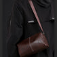 Japan Men's Portable Travel Commuter Small Shoulder Bag | New Niche Style Messenger Bag (PU Leather Crossbody Satchel)
