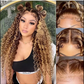 P4/27 Highlight Water Wave Human Hair Lace Front Wig - Brazilian