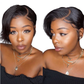 Transparent Lace Front Short Human Hair Bob Wig | Real Human Hair Bobo Headgear for Women (Business/OL Style)