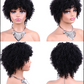 No Lace Pixie Cut Curly Human Hair Wigs with Bangs for Women | Easy Wear, Breathable, Natural Short Curly Hair