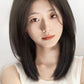 Women's Long Hair Lace Eight-Word Bangs Collarbone Length Wig | Artificial Full Real Human Hair Seamless Full-Head Wig
