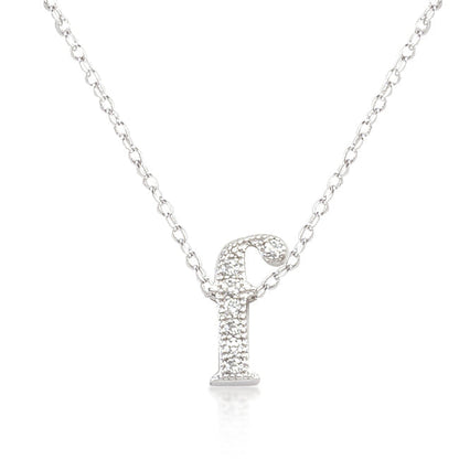 Avera Micro-Pave Initial F Pendant In Sterling Silver