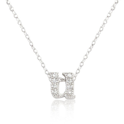 Avera Micro-Pave Initial U Pendant In Sterling Silver