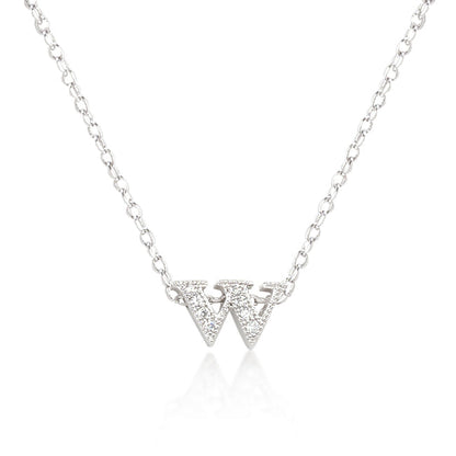 Avera Micro-Pave Initial W Pendant In Sterling Silver