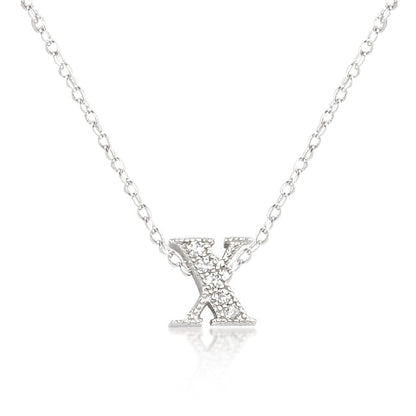 Avera Micro-Pave Initial X Pendant In Sterling Silver