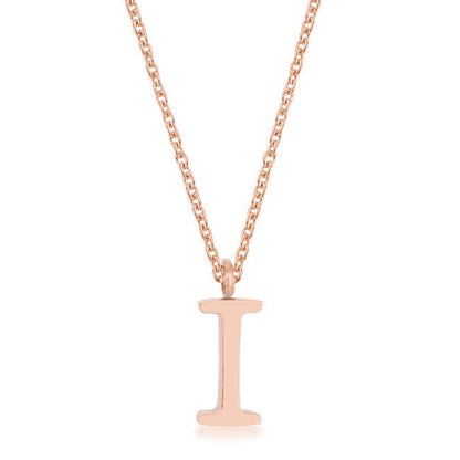Avera Elaina Stainless Steel I Initial Necklace Gold Tone