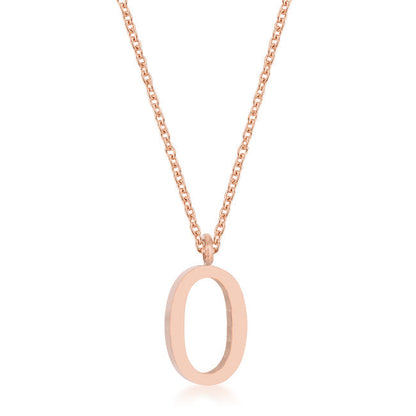 Avera Elaina Stainless Steel O Initial Necklace Gold