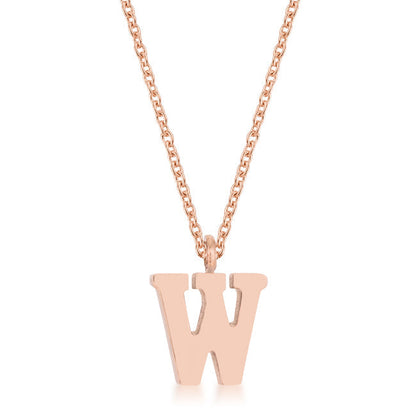 Avera Elaina Stainless Steel W Initial Necklace Gold Tone