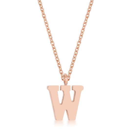 Elaina Stainless Steel W Initial Necklace