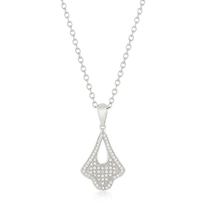Avera Elegant Tear Drop Dangle Pendant in Polished Silver