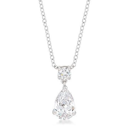 Avera Chandelier Pear Cubic Zirconia Pendant Necklace