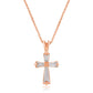 Avera Elegant Minimalist Cross Necklace In Pink