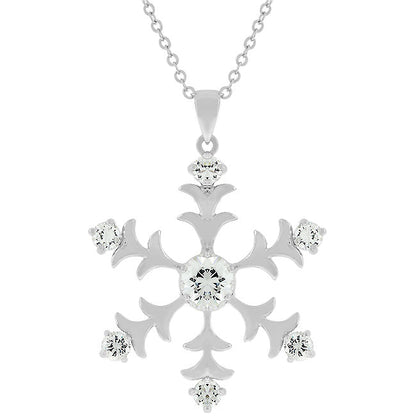 Avera Winter Elegance Snowflake Pendant in Sterling Silver