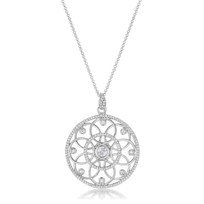 Avera 1.4 Ct Pendant Necklace With Interlocking Circles And Cubic Zirconia