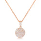 Avera Radiant CZ Disk Pendant Necklace in Pink