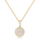 Avera Radiant CZ Disk Pendant Necklace in Pink