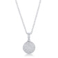 Avera Radiant CZ Disk Pendant Necklace in Pink