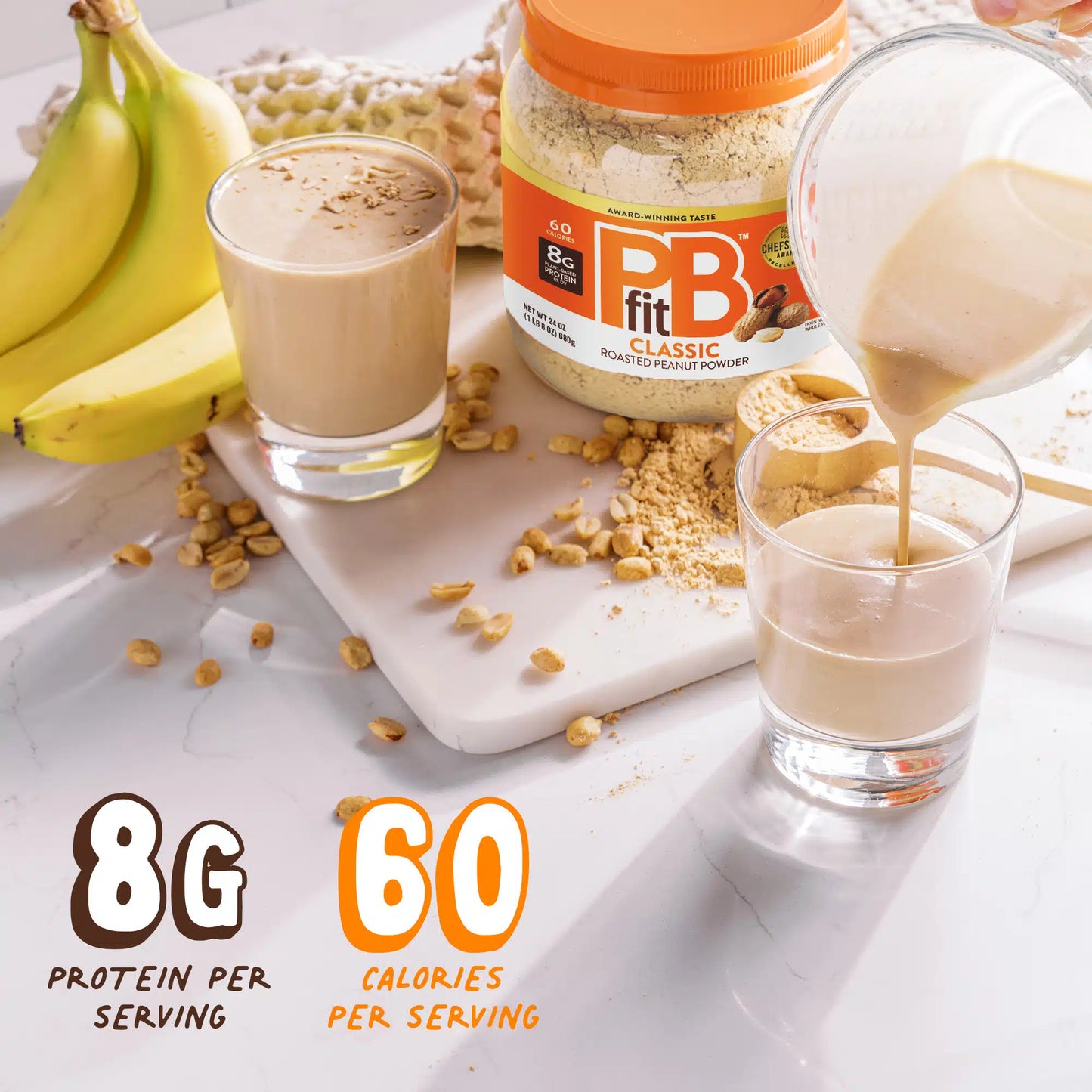 BetterBody Foods PBfit Peanut Butter Powder, 3 x 24 oz