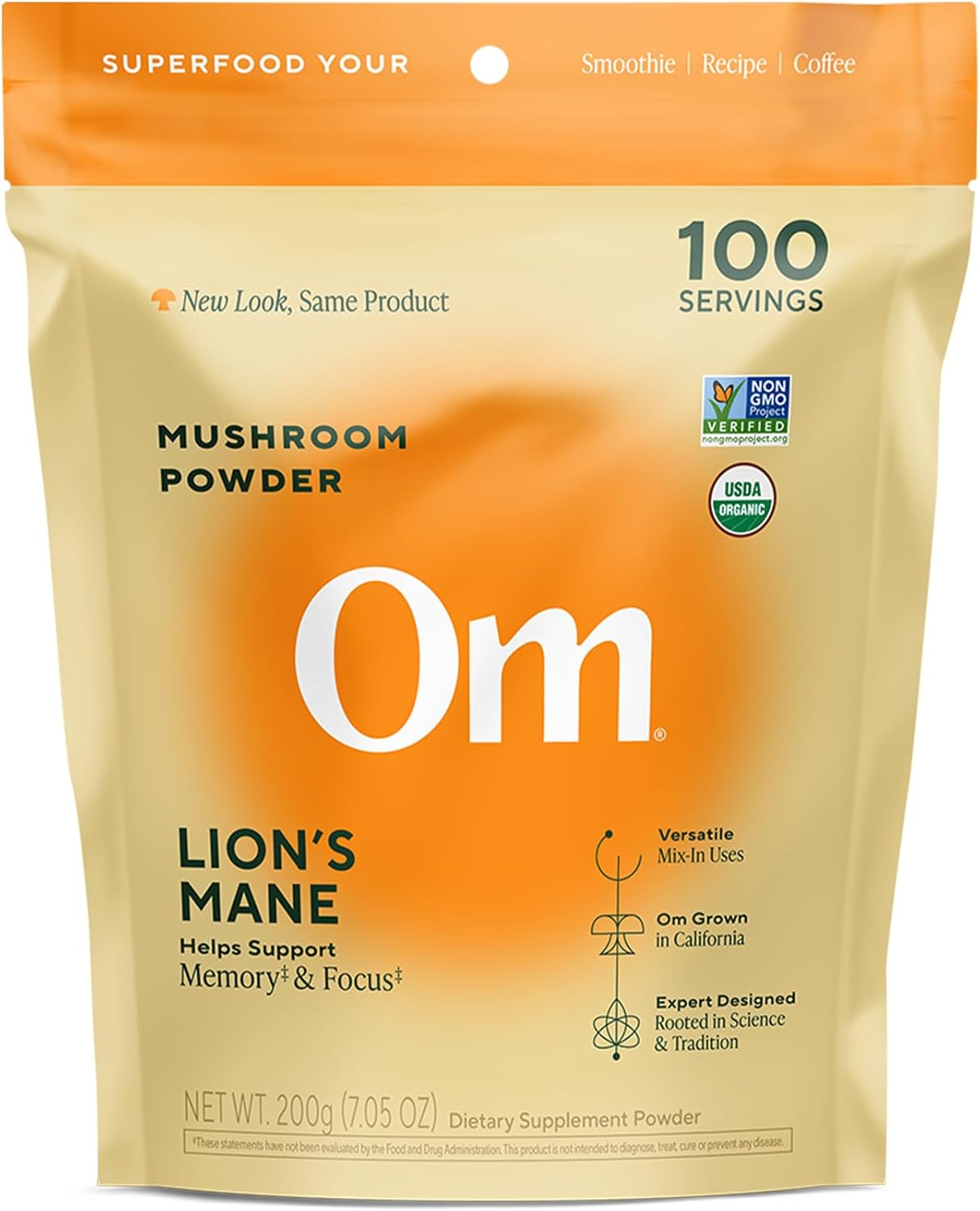Om Lion's Mane Organic Mushroom Powder - 7.05 Oz