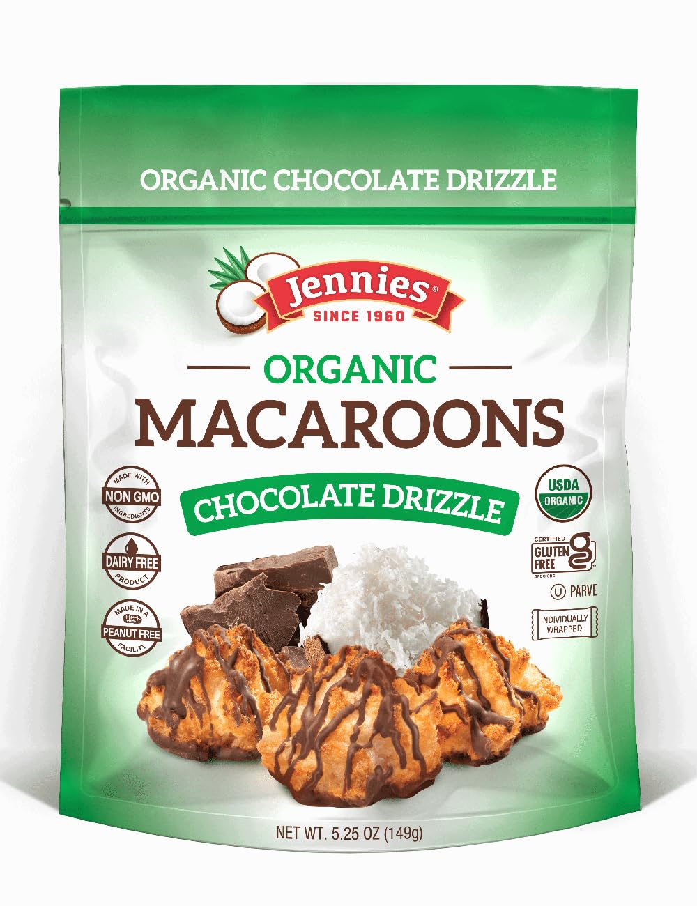 Jennies Chocolate Drizzle Macaroons, 5.25 Oz., 6-Pack
