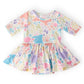 Pastel Floral Bunnies Twirl Bodysuit