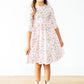 Pastel Petals 3/4 Sleeve Pocket Twirl Dress