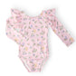Pastel Petals L/S Flutter Sleeve Leotard