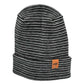 Patented H Stitch Contrast Cuffed Beanie, Black and Gray