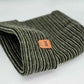 Patented H Stitch Contrast Cuffed Beanie, Black and Green