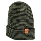 Patented H Stitch Contrast Cuffed Beanie, Black and Green