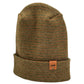 Patented H Stitch Contrast Cuffed Beanie, Brown and Green