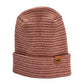 Patented H Stitch Contrast Cuffed Beanie, Burgundy and Pink