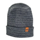 Patented H Stitch Contrast Cuffed Beanie, Gray and Denim Blue
