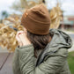 Patented H Stitch Cuffed Beanie, Camel Brown