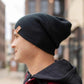 Patented H Stitch Cuffed Beanie, Charcoal Black