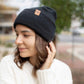 Patented H Stitch Cuffed Beanie, Charcoal Black