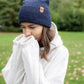 Patented H Stitch Cuffed Beanie, Denim Blue