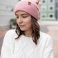 Patented H Stitch Cuffed Beanie, Pearl Pink