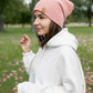 Patented H Stitch Cuffed Beanie, Pearl Pink