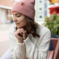 Patented H Stitch Cuffed Beanie, Pearl Pink