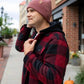 Patented H Stitch Cuffed Beanie, Rusty Burgundy