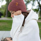 Patented H Stitch Cuffed Beanie, Rusty Burgundy