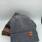 Patented H Stitch Fusion Cuffed Beanie, Gray and Denim Blue