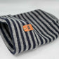 Patented H Stitch RoRo Cuffed Beanie, Gray and Denim Blue