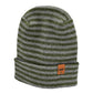 Patented H Stitch RoRo Cuffed Beanie, Gray and Green