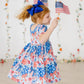 SALE Patriotic Patchwork S/S Pocket Twirl Dress